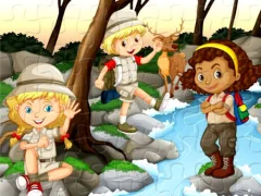 Camping kids jigsaw — free online game