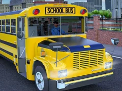 Cluiche School Bus Game Driving Sim ar líne