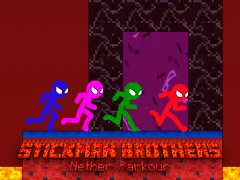 Stickman Brothers Nether Parkour — joc online gratuit