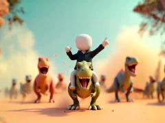 Игра Stickman: Dinosaur arena онлайн