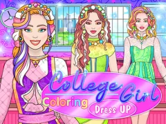 Игра College Girl Coloring Dress Up онлајн