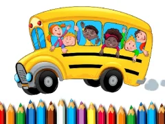 Cluiche School Bus Coloring Book ar líne