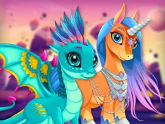 Igra Cute Unicorns And Dragons Puzzle online