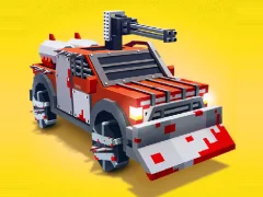 Cluiche Zombie Derby Blocky Roads  ar líne