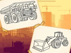 Игра Construction Trucks Coloring онлајн