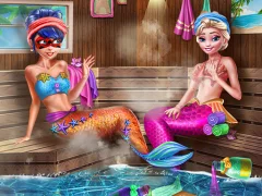 Mermaids BFFs Realife Sauna — free online game