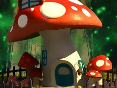 Игра Funny Mushroom Houses Jigsaw онлайн