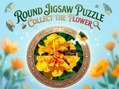 Round jigsaw Puzzle - Collect the Flower — free online game