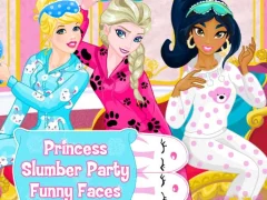 Игра Princess: Slumber Party Funny Faces  онлајн