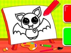 Spel Easy Kids Coloring Bat online
