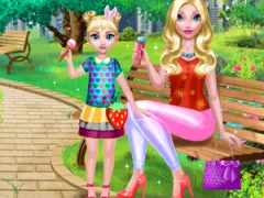 Игра Mommy & Daughter Summer Day  онлајн