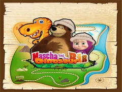 Masha and The Bear dinosaur — free online game