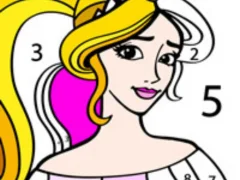 Cluiche Princess Coloring By Number ar líne