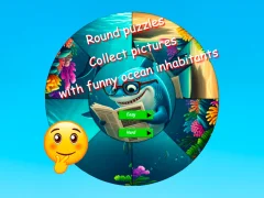 Round Jigsaw Puzzle Collect Pictures of Funny Ocean Inhabitants — free online game