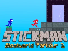Stickman Blockworld Parkour 2 — безплатна онлайн игра
