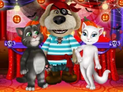 Гаме Talking Tom And Angela Halloween Party онлајн