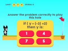 Permainan MathPup Golf 4 Algebra talian