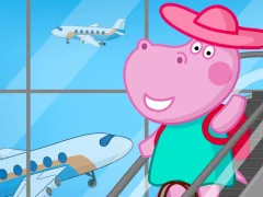 Hippo Family Airport Adventure  — free online game
