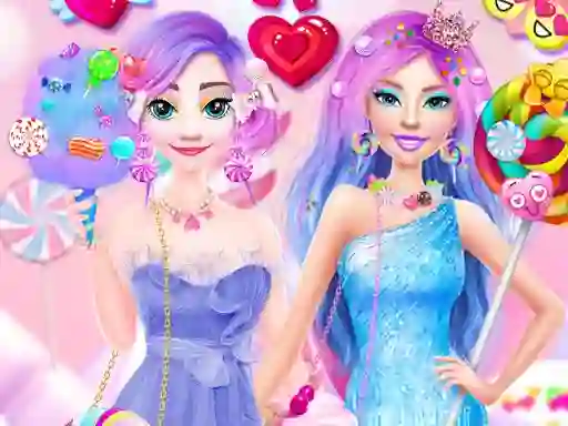 Barbie and Elsa in Candyland — free online game