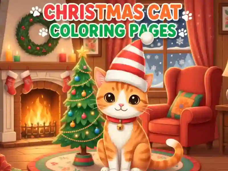 Christmas Cat Coloring Pages — free online game
