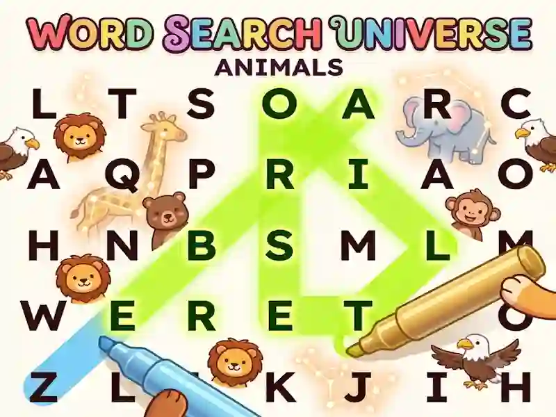 Word Search Universe Animals — free online game