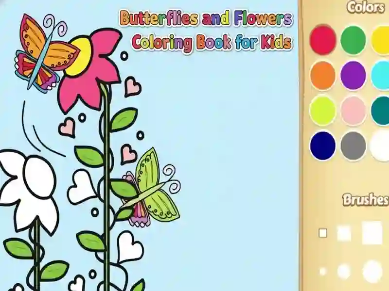 Butterflies and Flowers Coloring Book for Kids — free online game