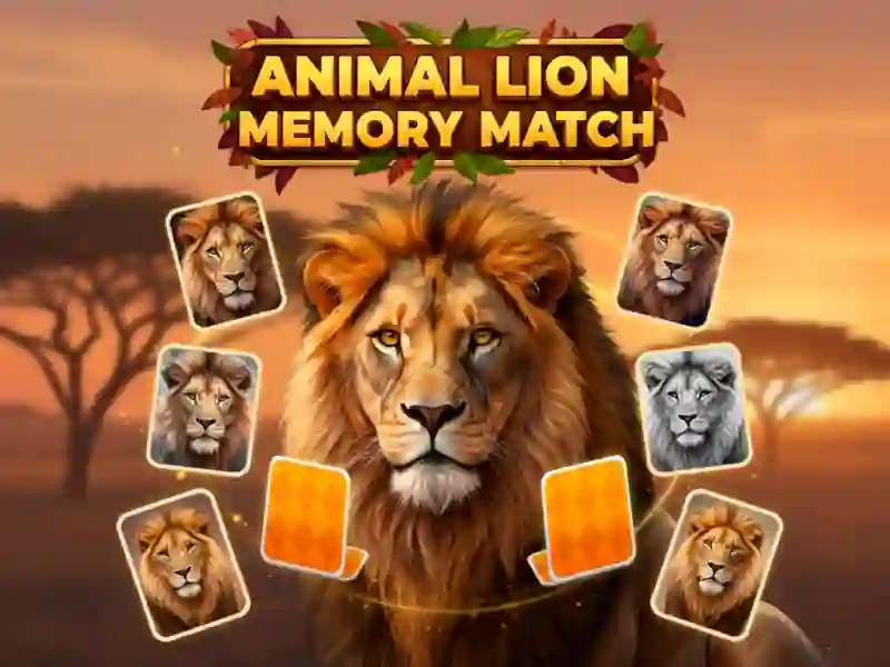 Animal Lion Memory Match — free online game