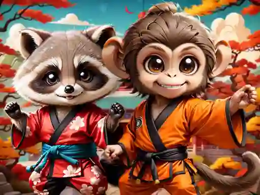 Kung-Fu Little Animals — free online game