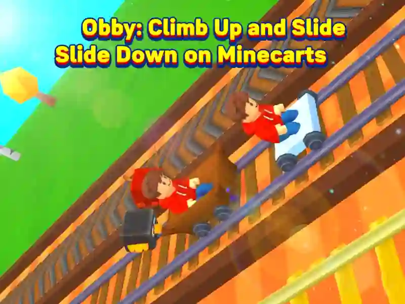 Obby: Climb Up and Slide Down on Minecarts — free online game