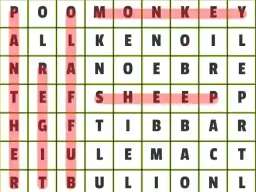 Animals Word Search — free online game