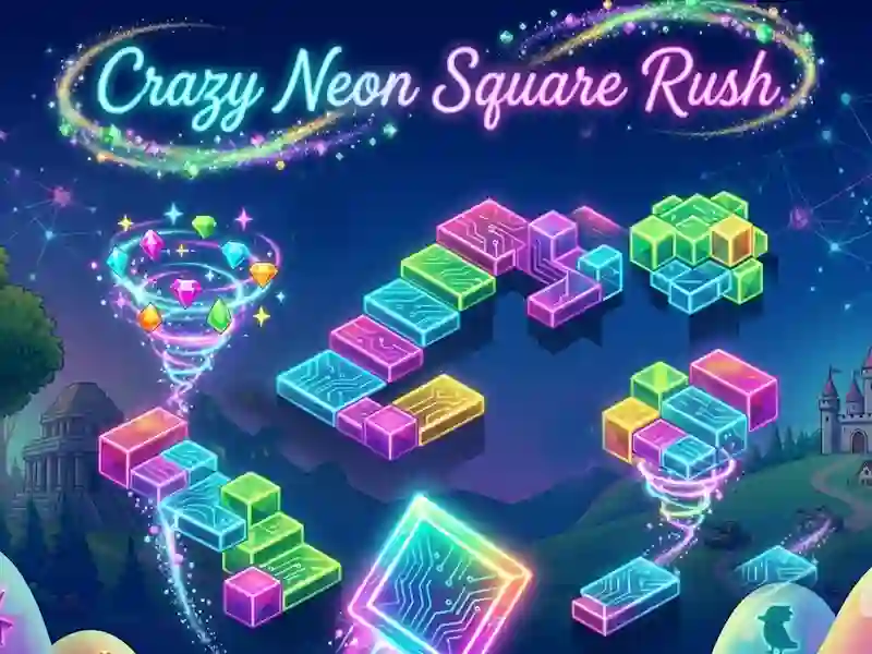 Crazy Neon Square Rush — free online game