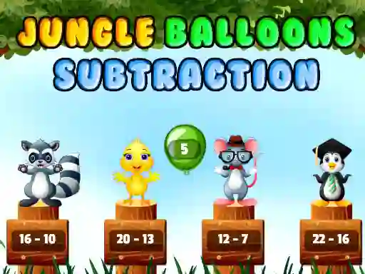 Игра Jungle Balloons Subtraction онлайн