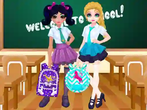 Jacqueline and Eliza School Bag Design Contest — free online game
