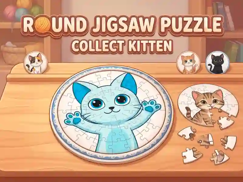 Round jigsaw Puzzle - Collect Kitten — free online game
