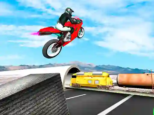 Гульня Trail Bike vs Train Race онлайн
