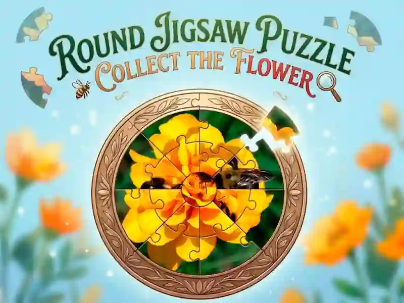 Round jigsaw Puzzle - Collect the Flower — free online game