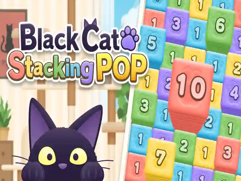 Black Cat Stacking POP — free online game
