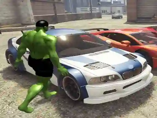 Chained Car vs Hulk  — free online game