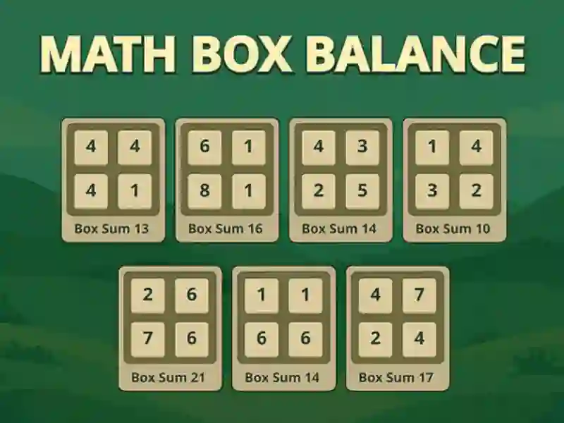 Mchezo Math Box Balance online