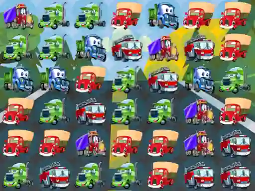 Cartoon Trucks Match 3  — free online game