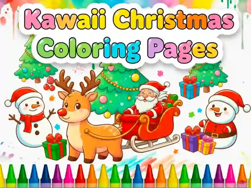 Kawaii Christmas Coloring Pages — free online game