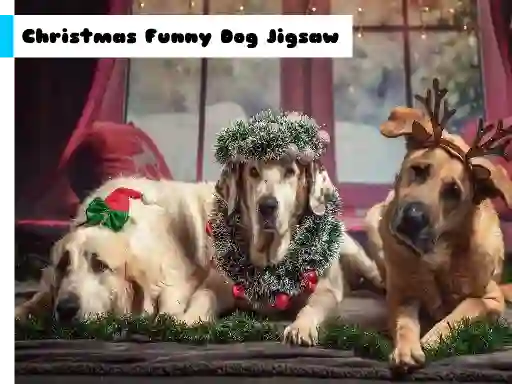 Permainan Christmas Funny Dog Jigsaw talian