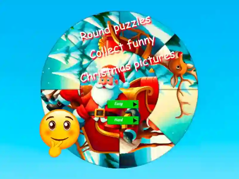 Round jigsaw Puzzle Collect funny Christmas pictures — free online game