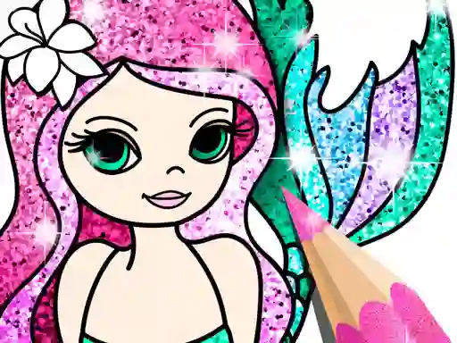 Gêm Mermaid Coloring Book Glitter ar-lein