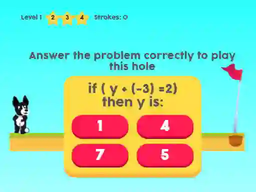 MathPup Golf 4 Algebra — nemokamas žaidimas internete