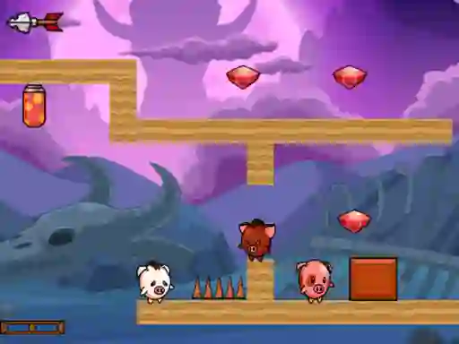 Pig Bros Adventure — nemokamas žaidimas internete