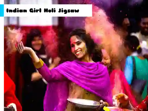 Indian Girl Holi Jigsaw — free online game
