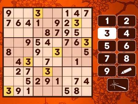 Игра Судоку онлайн. Скриншот 2