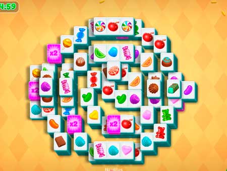 Игра Игра Маджонг онлайн. Конфеты. Скриншот 3
