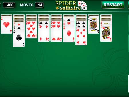 Игра Пасьянс Паук. Скриншот 4